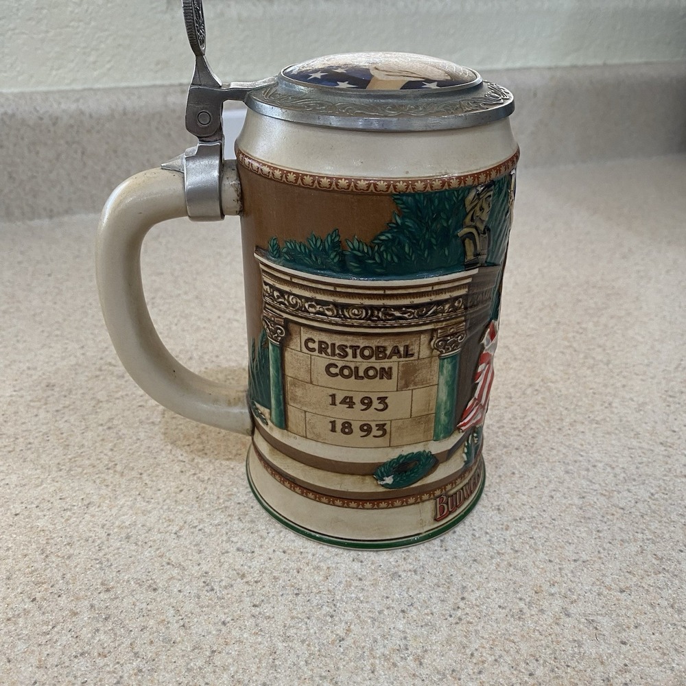 1992 Budweiser Archives Series Beer Stein Mug 1893 Columbian Exposition Lid Box - Picture 3 of 4